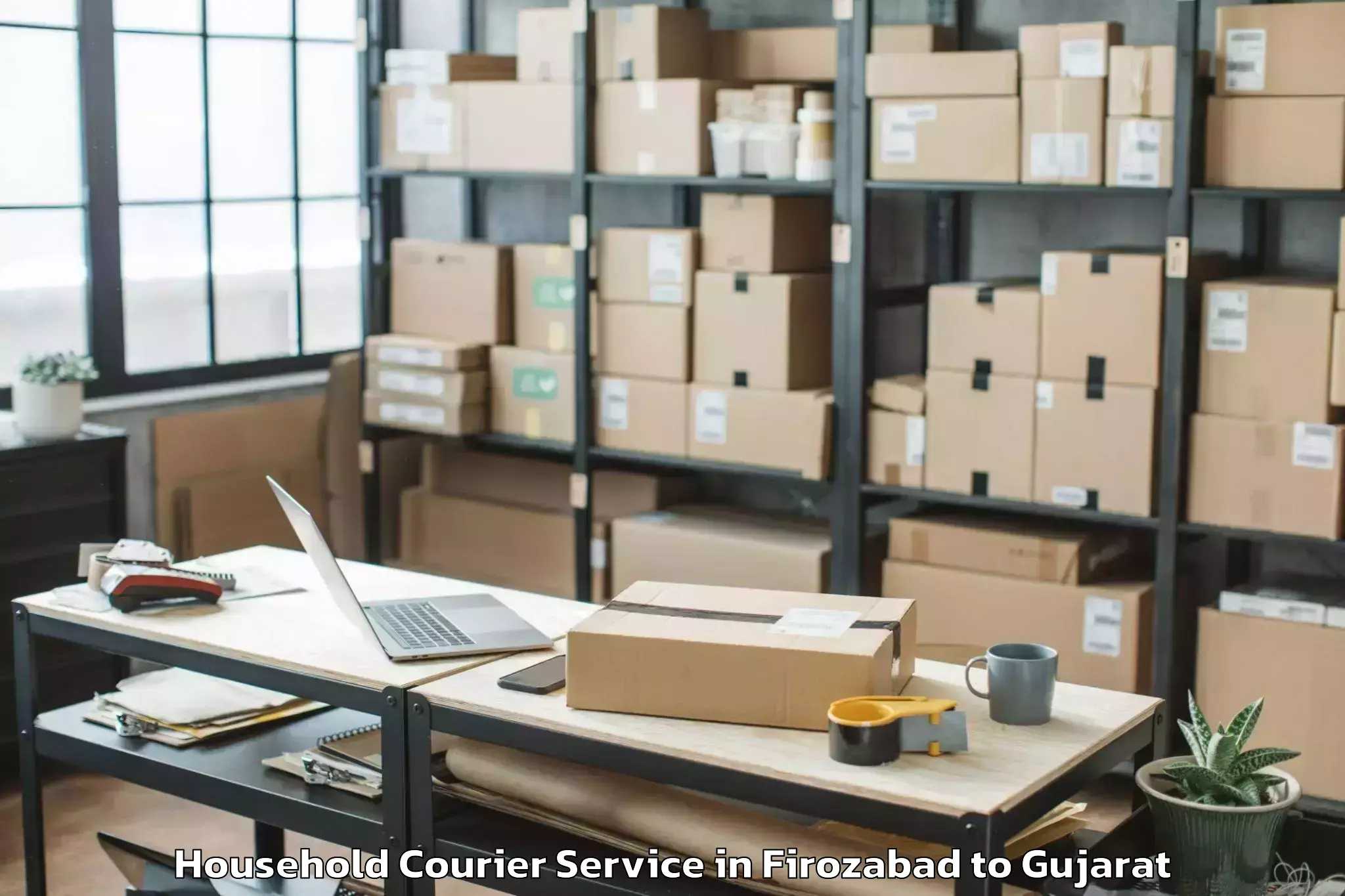 Reliable Firozabad to Una Gir Somnath Household Courier